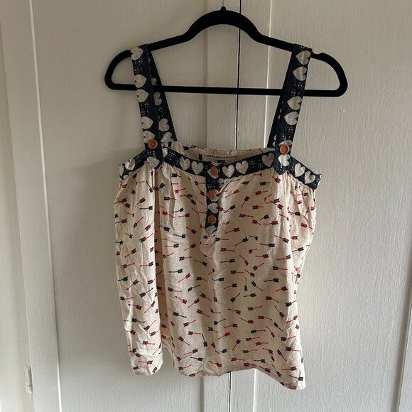 Vintage Built By Wendy Hearts & Arrows Blouse (Sz M) - Picture 1 of 3